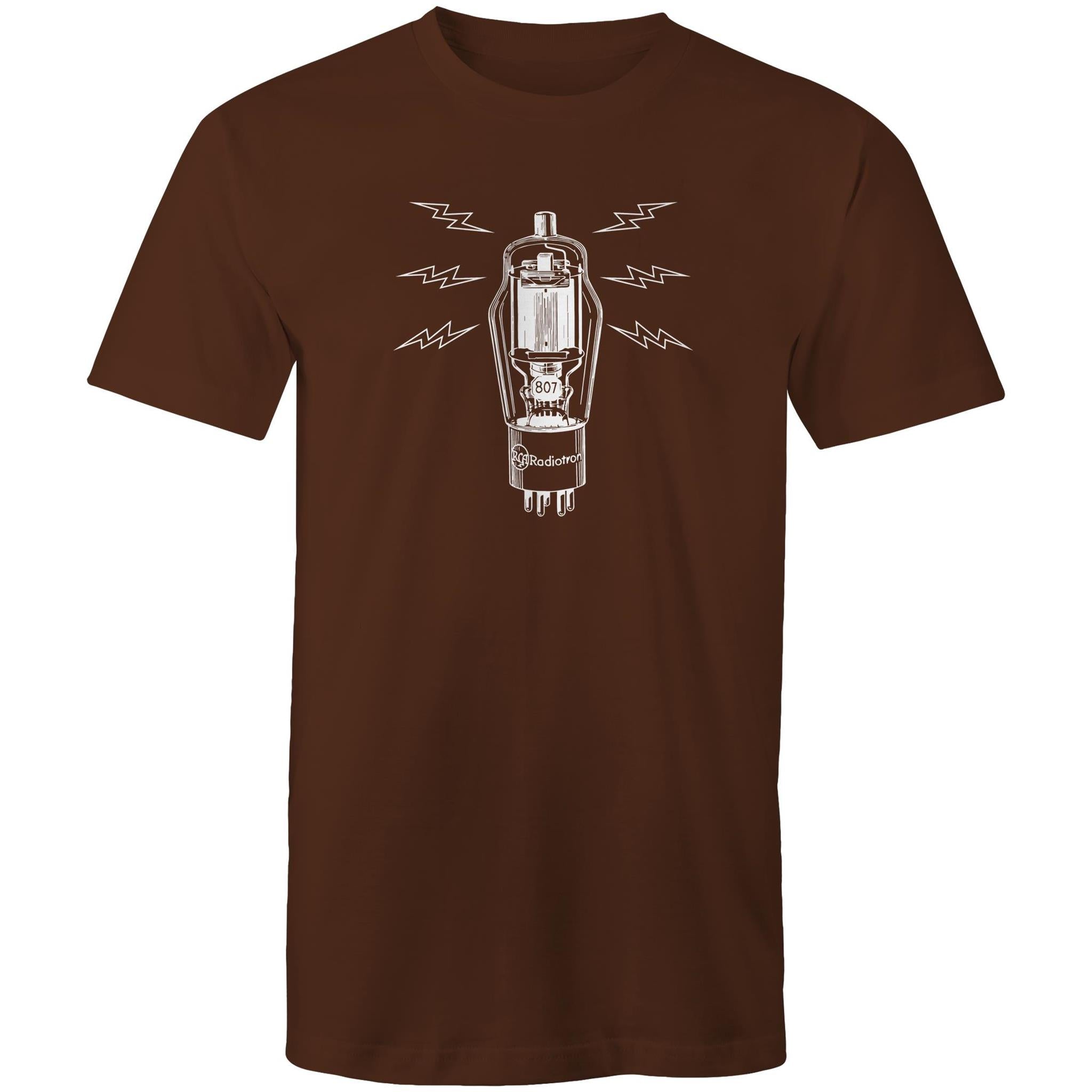 Amplifier Tube Valve - Mens T-Shirt Dark Chocolate Mens T-shirt Music Printed In Australia