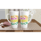 Personalised - This Mum Runs On Coffee - White Latte 17oz Ceramic Mug Personalised Latte Mug customise Globally Fulfilled Mum personalise