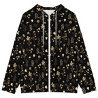 Dark Floral With Butterfly Women's Full-Zip Hoodie