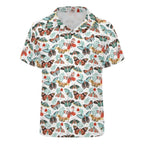 Pretty Moths And Butterflies Kids Youth Short Sleeve Button Up Shirt