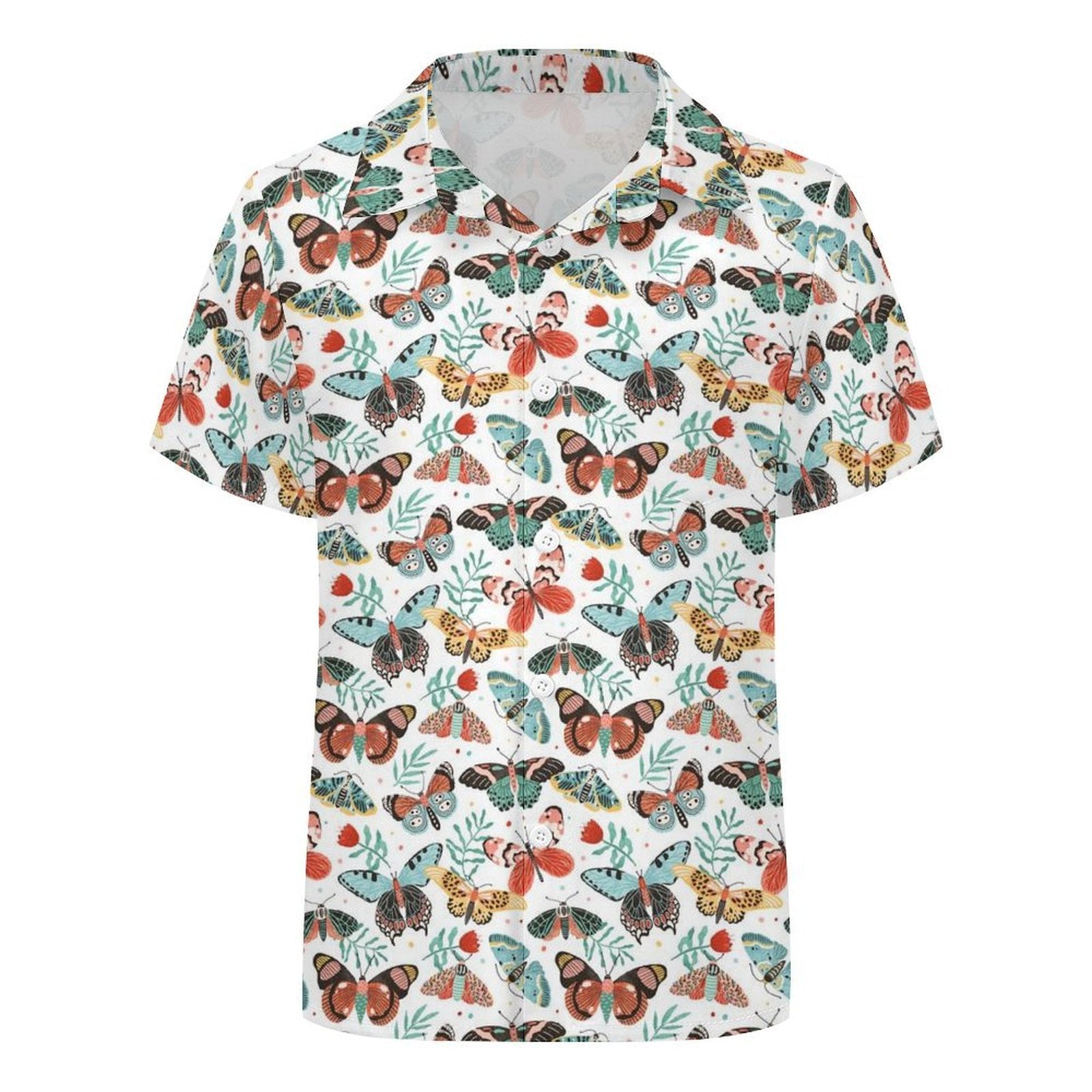Pretty Moths And Butterflies Kids Youth Short Sleeve Button Up Shirt