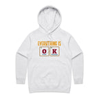Everything Is OK, Periodic Table - Womens Hoodie White Marle Womens Hoodie Printed In Australia Science