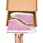 Pink Leopard - Men's High Top Canvas Shoes