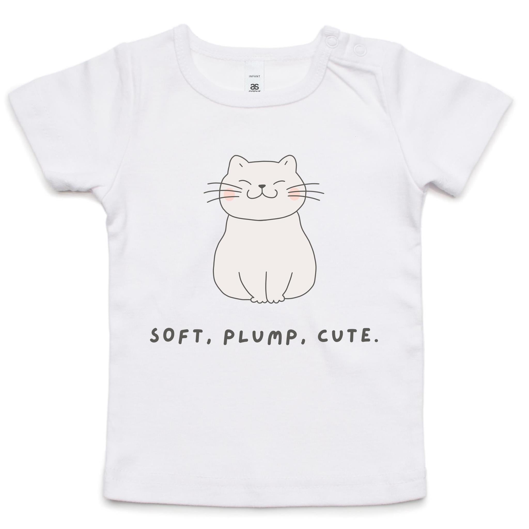 Cat, Soft, Plump, Cute - Baby T-shirt White Baby T-shirt animal Printed In Australia