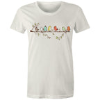 Birds On A Branch - Womens T-shirt Natural Womens T-shirt animal Printed In Australia