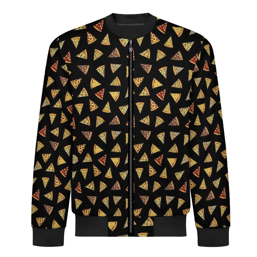 Pizza Slices Men's Casual Zip‑Up Bomber Jacket