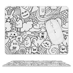 Black And White Creatures Leather Mouse Pad white One size Leather Mouse Pad Printed Offshore Sci Fi