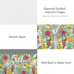 Tropical Flowers On White Men's Lightweight Sun Hoodie & Shorts Set Men's Lightweight Sun Hoodie & Shorts Plants Printed Offshore