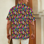 Colourful Cats Men's Short Sleeve Hawaiian Shirt Men's Hawaiian Shirt (New) animal Printed Offshore