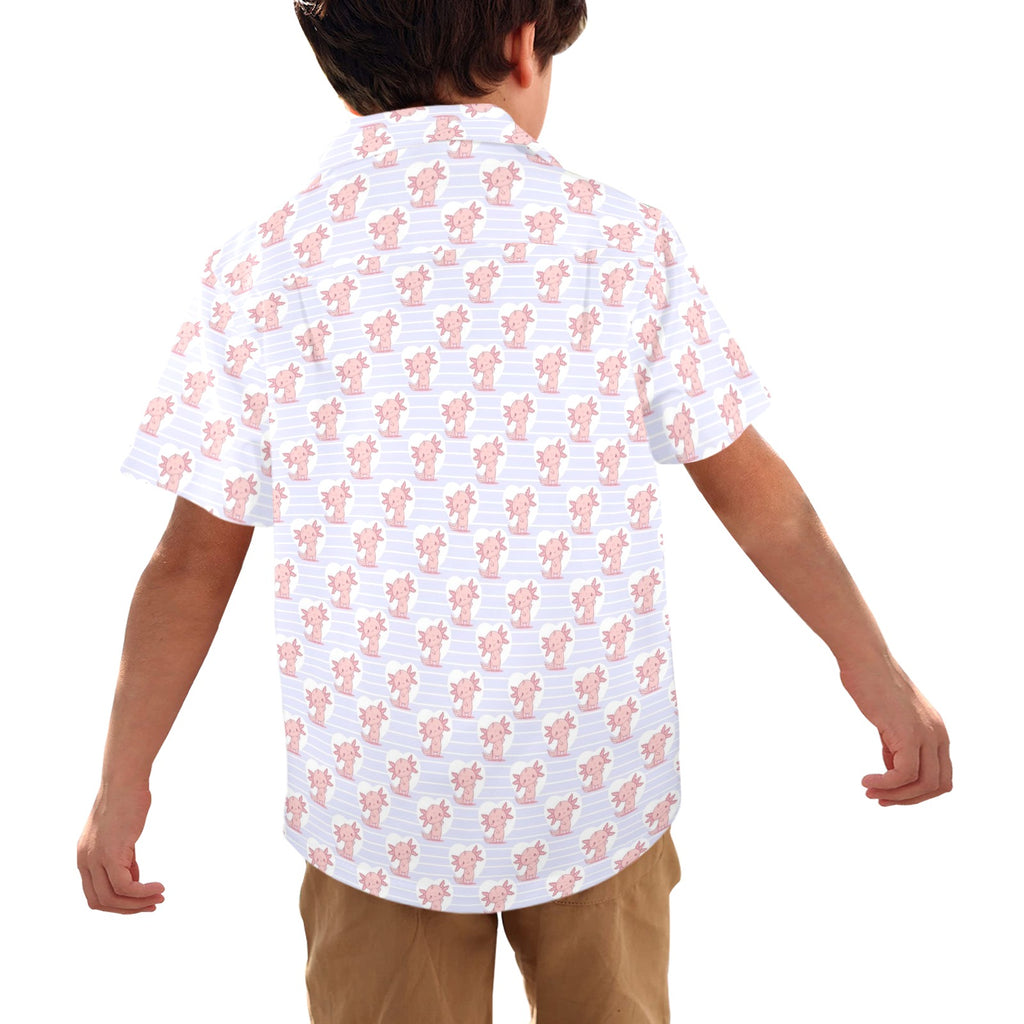 Axolotl Love Junior Kids Hawaiian Shirt
