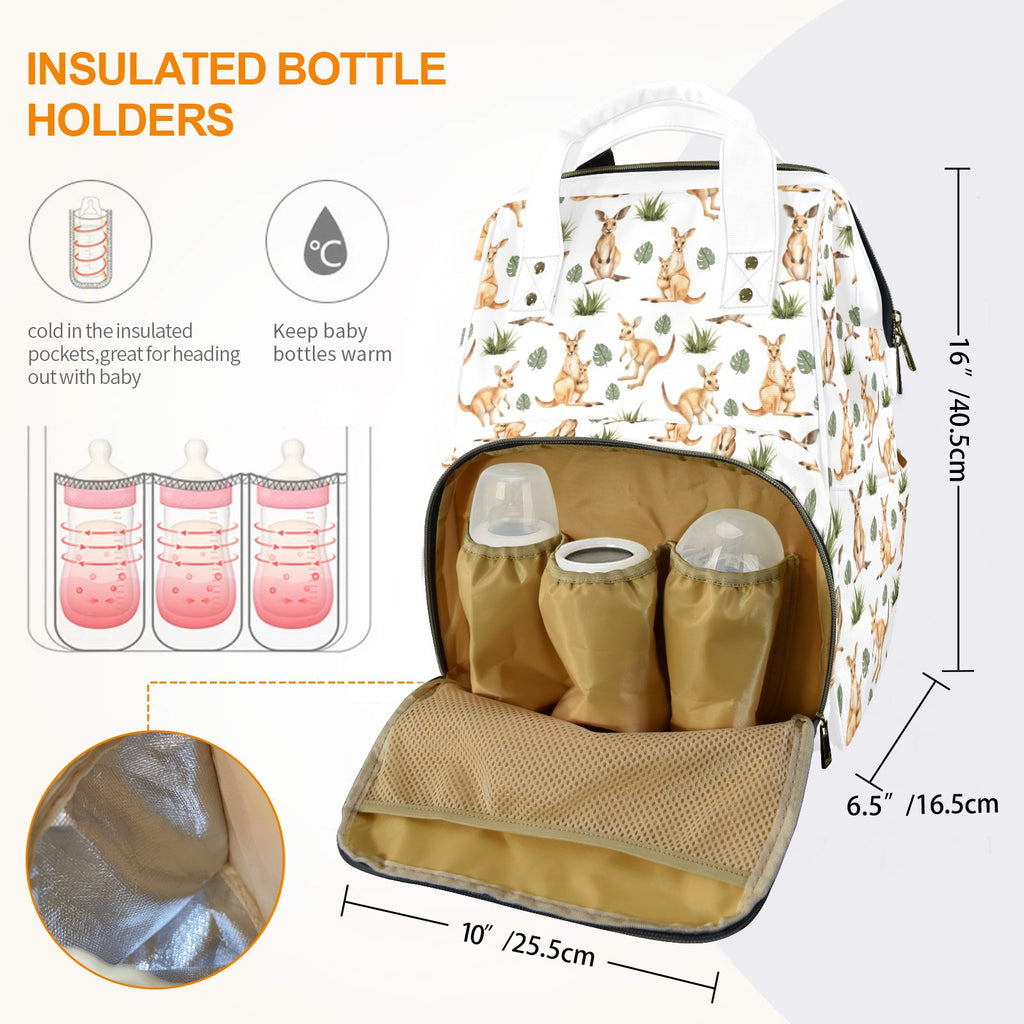 Kangaroos Multi-Function Backpack, Nappy / Diaper Bag Multi-function Backpack, Nappy / Diaper Bag animal Australia Printed Offshore