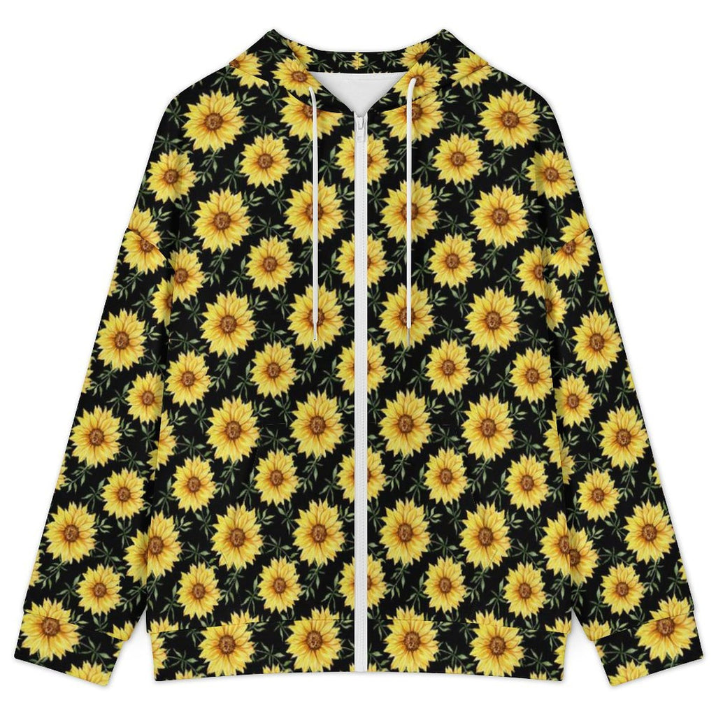 Painted Sunflower Women's Full-Zip Hoodie