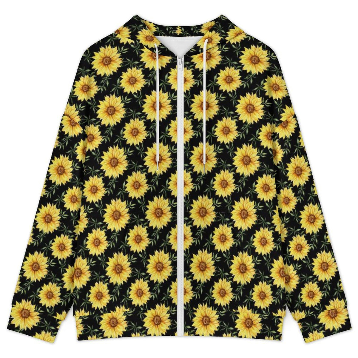 Painted Sunflower Women's Full-Zip Hoodie