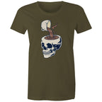 Coffee Skull - Womens T-shirt Army Womens T-shirt Coffee Printed In Australia