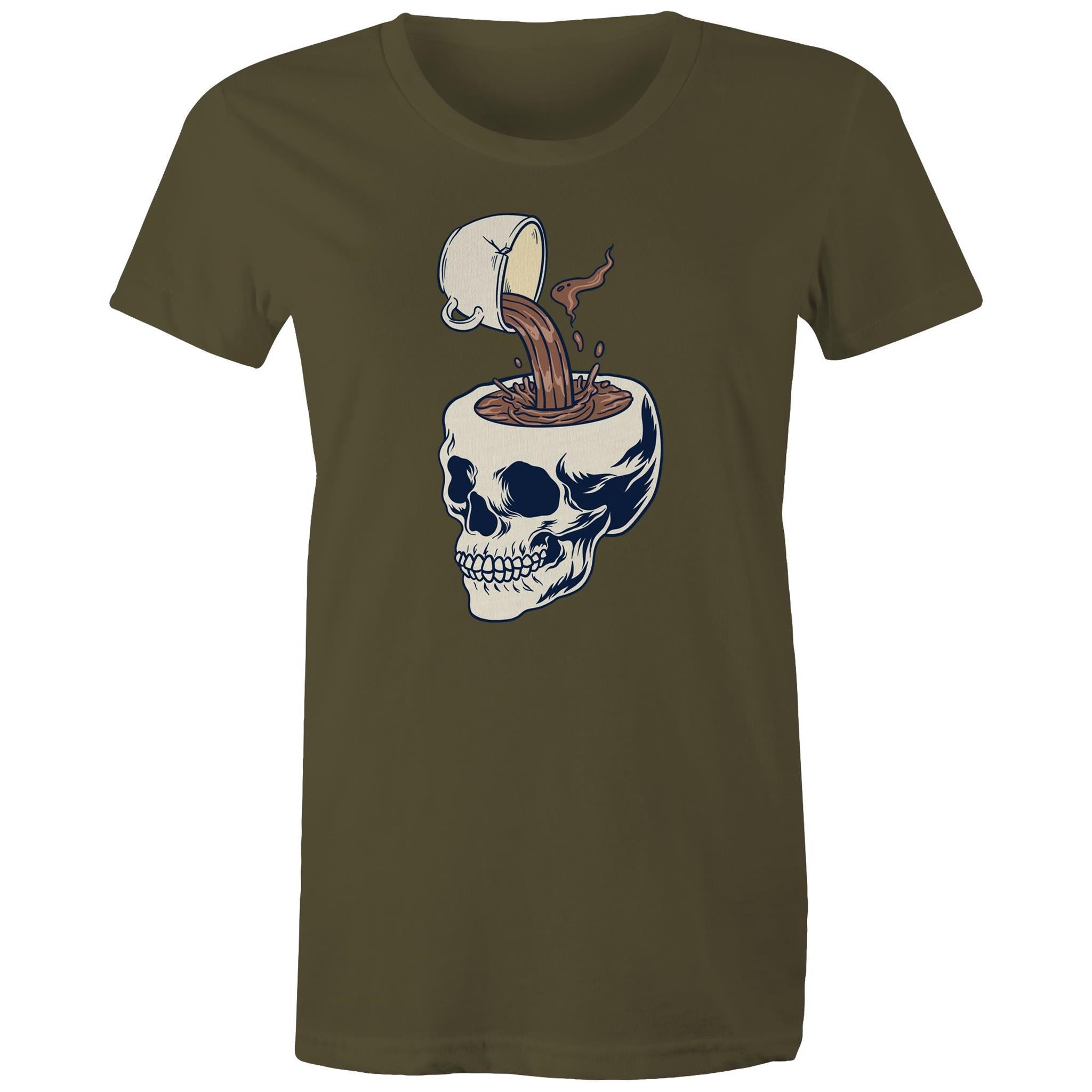 Coffee Skull - Womens T-shirt Army Womens T-shirt Coffee Printed In Australia