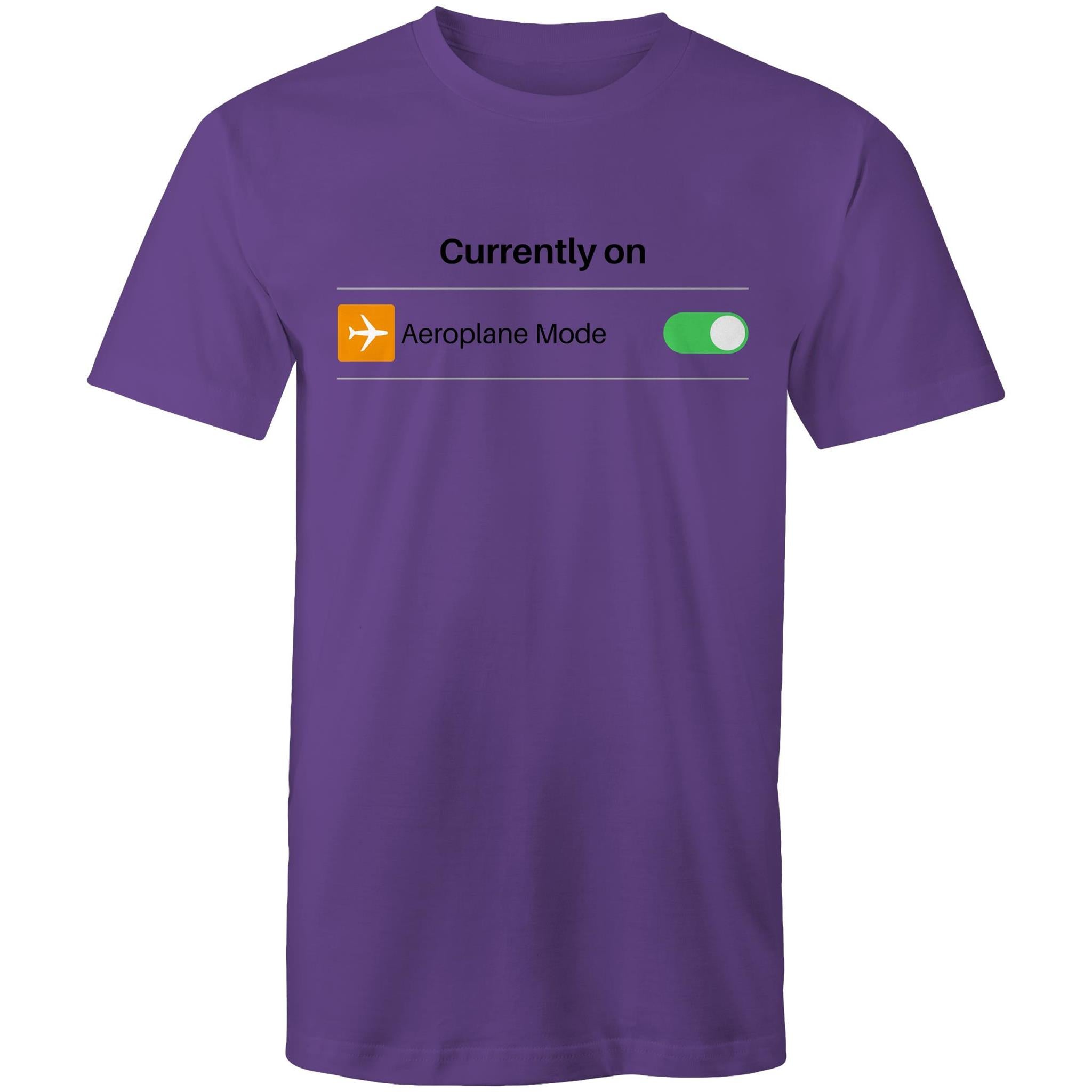 Currently On Aeroplane Mode - Mens T-Shirt Purple Mens T-shirt Printed In Australia Tech