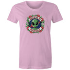 Believe In Yourself, Alien - Womens T-shirt Pink Womens T-shirt Motivation Positivity Printed In Australia Sci Fi