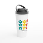 Slay The Day - White 15oz Stainless Steel Travel Mug Travel Mug Coffee Globally Fulfilled retro