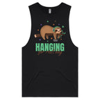 Hanging For Rest Day, Sloth - Tank Top Tee Black Drop Arm Tank Top Fitness Printed In Australia