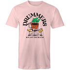 Drummers Plant The Beat - Mens T-Shirt Pink Mens T-shirt Music Printed In Australia
