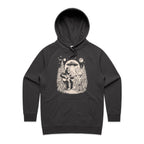 Alien And Bigfoot Play Guitar - Womens Hoodie Coal Womens Hoodie Music Printed In Australia Sci Fi