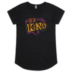 Be Kind - Womens Scoop Neck T-Shirt Black Womens Scoop Neck T-shirt Kindness Printed In Australia