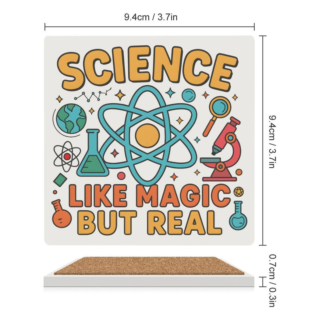 Science, Like Magic But Real Ceramic Coasters (Square) Ceramic Coasters Printed Offshore Science