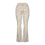 Boho Flowers And Leaves High Waist Crossover Tummy Control Flare Leggings High Waist Flare Leggings Plants Printed Offshore