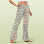 Butterfly Floral High Waist Crossover Tummy Control Flare Leggings High Waist Flare Leggings Plants Printed Offshore