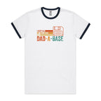 Dad Jokes Dad-A Base - Staple Ringer Tee White Navy Ringer T-Shirt Dad Printed In Australia Tech