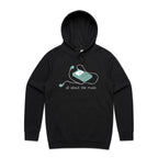 All About The Music, Earbuds - Mens Hoodie Black Mens Hoodie Music Printed In Australia