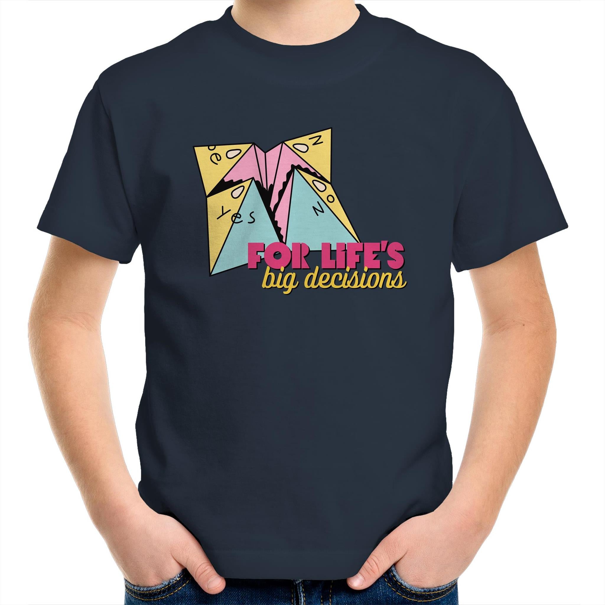 For Life's Big Decisions - Kids Youth T-Shirt Navy Kids Youth T-shirt Games Printed In Australia