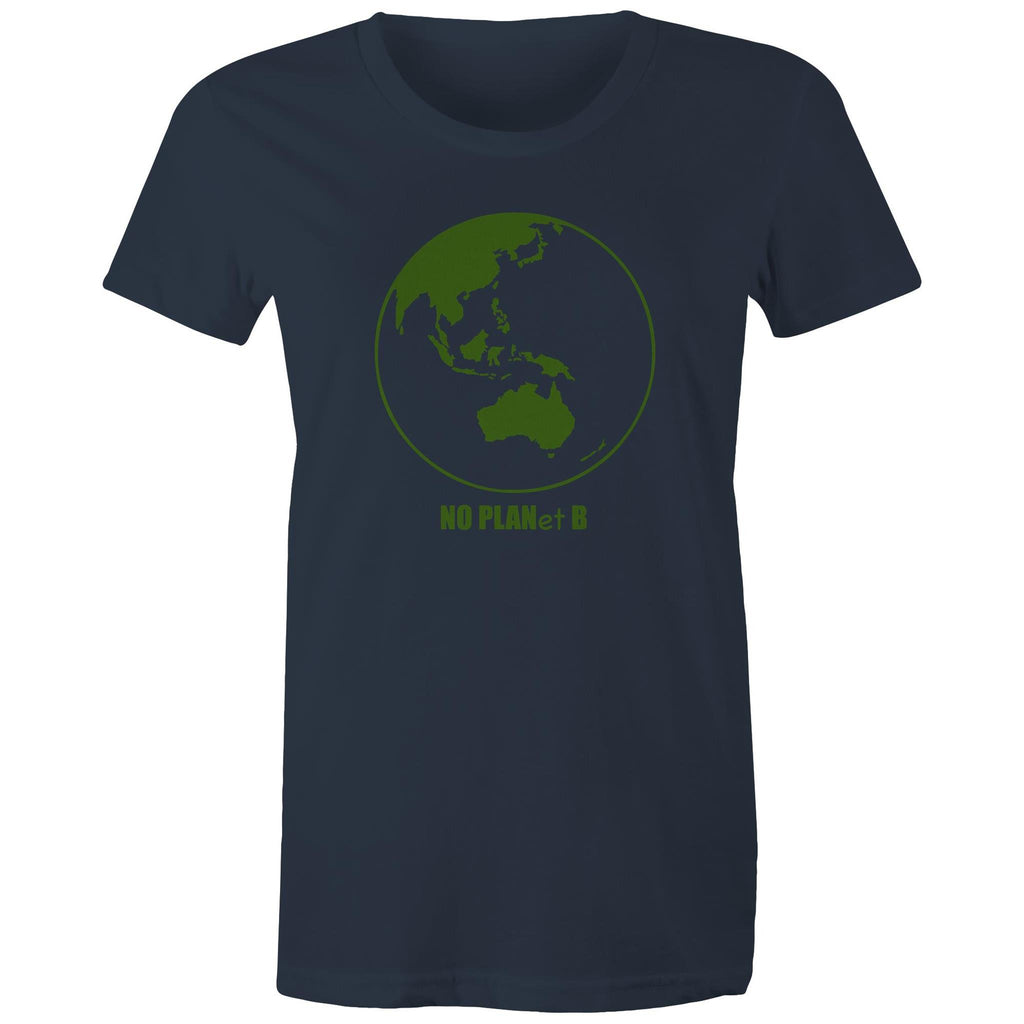 No Planet B, Earth - Womens T-shirt Navy Womens T-shirt Environment Printed In Australia