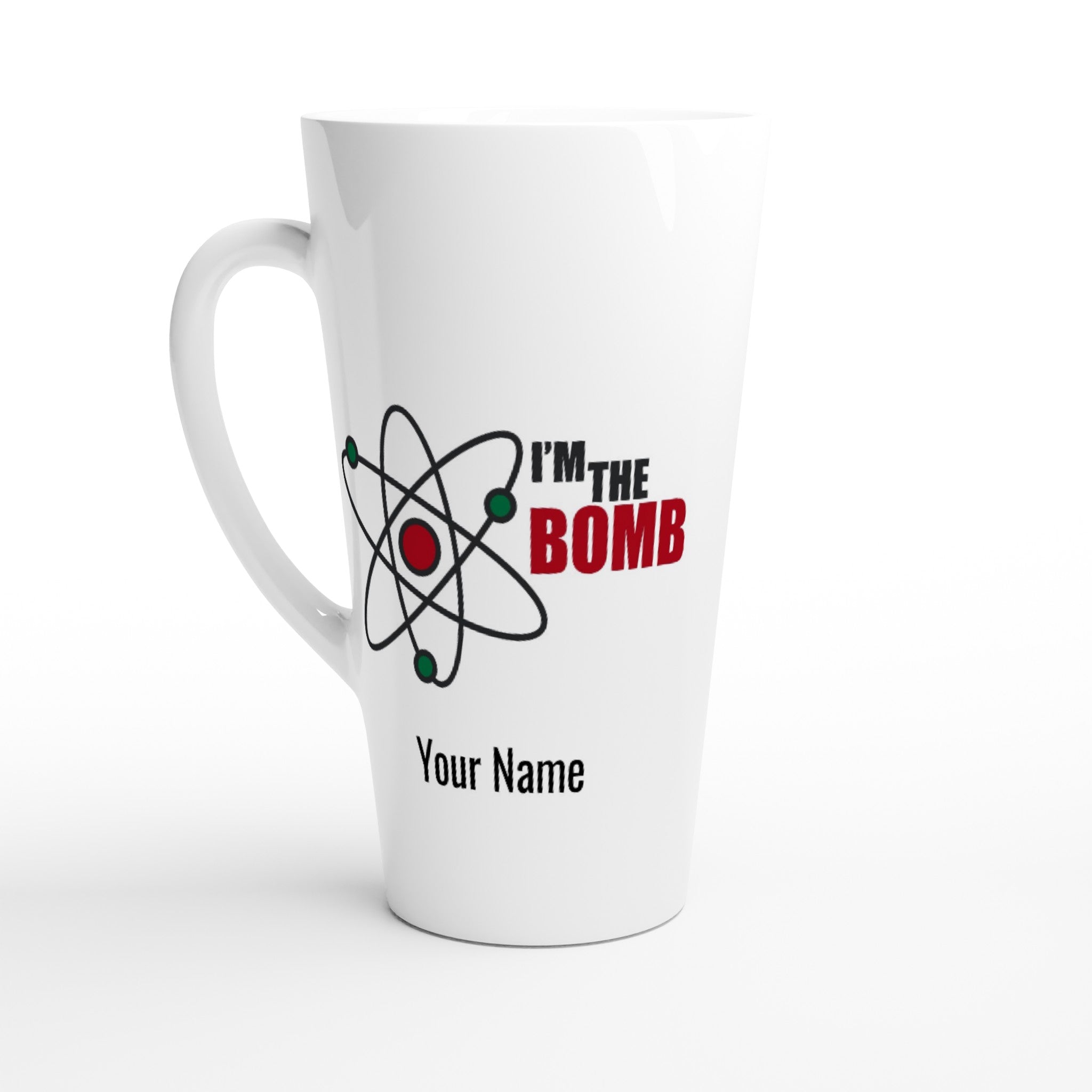 Personalised Mug - I'm The Bomb, Atom - White Latte 17oz Ceramic Mug Default Title Personalised Latte Mug customise Globally Fulfilled Name Personalise Science