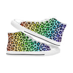 Rainbow Leopard Print - Kids' High Top Canvas Shoes Kids High Top Canvas Shoes animal Printed Offshore