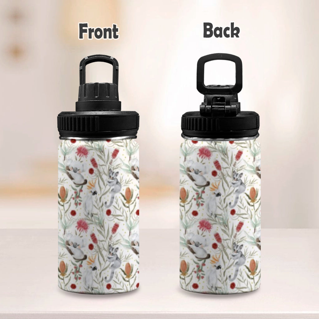 Australian Plants And Animals Kids Water Bottle with Chug Lid (12 oz) Kids Water Bottle with Chug Lid animal Australia Printed Offshore