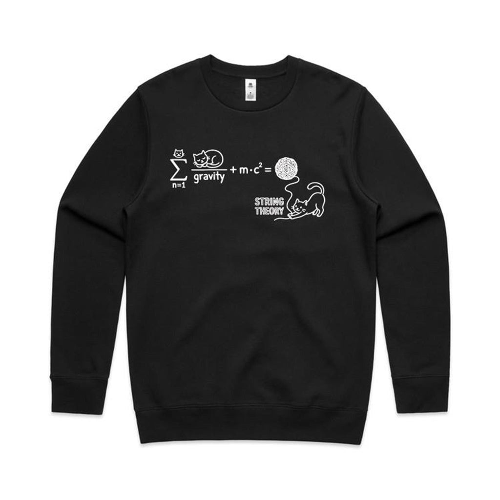 Cat String Theory Physics AS Colour Stencil Crew Sweatshirt