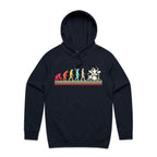 Drummer Evolution - Mens Hoodie Navy Mens Hoodie Music Printed In Australia