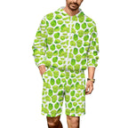 Cute Limes Men's Lightweight Sun Hoodie & Shorts Set 4XL Men's Lightweight Sun Hoodie & Shorts Food Printed Offshore