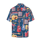 Music Instruments Blue - Mens Hawaiian Shirt