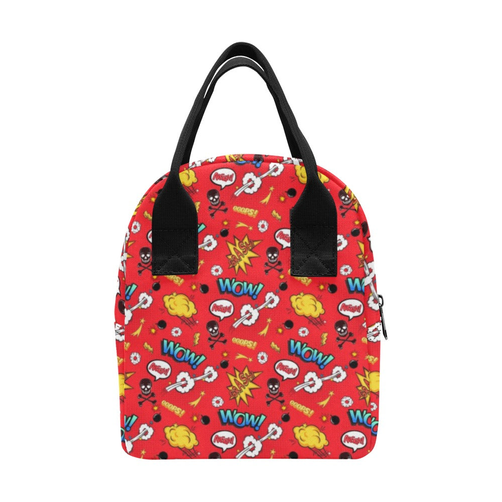 Comic Book Red - Zipper Lunch Bag Zipper Lunch Bag Printed Offshore