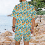 Pineapple Coconut Men's Hawaiian Shirt & Shorts Set Men's Hawaiian Shirt & Shorts Set Food Printed Offshore