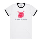 Drummer By Night - Staple Ringer Tee White Black Ringer T-Shirt Music Printed In Australia