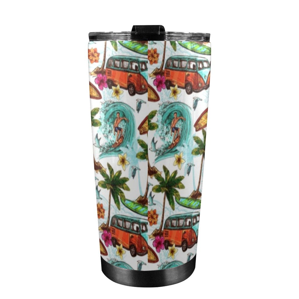 Surfing Safari 20oz Mobile Tumbler with Lid (Black Lock) 20oz Travel Mug Printed Offshore Surf