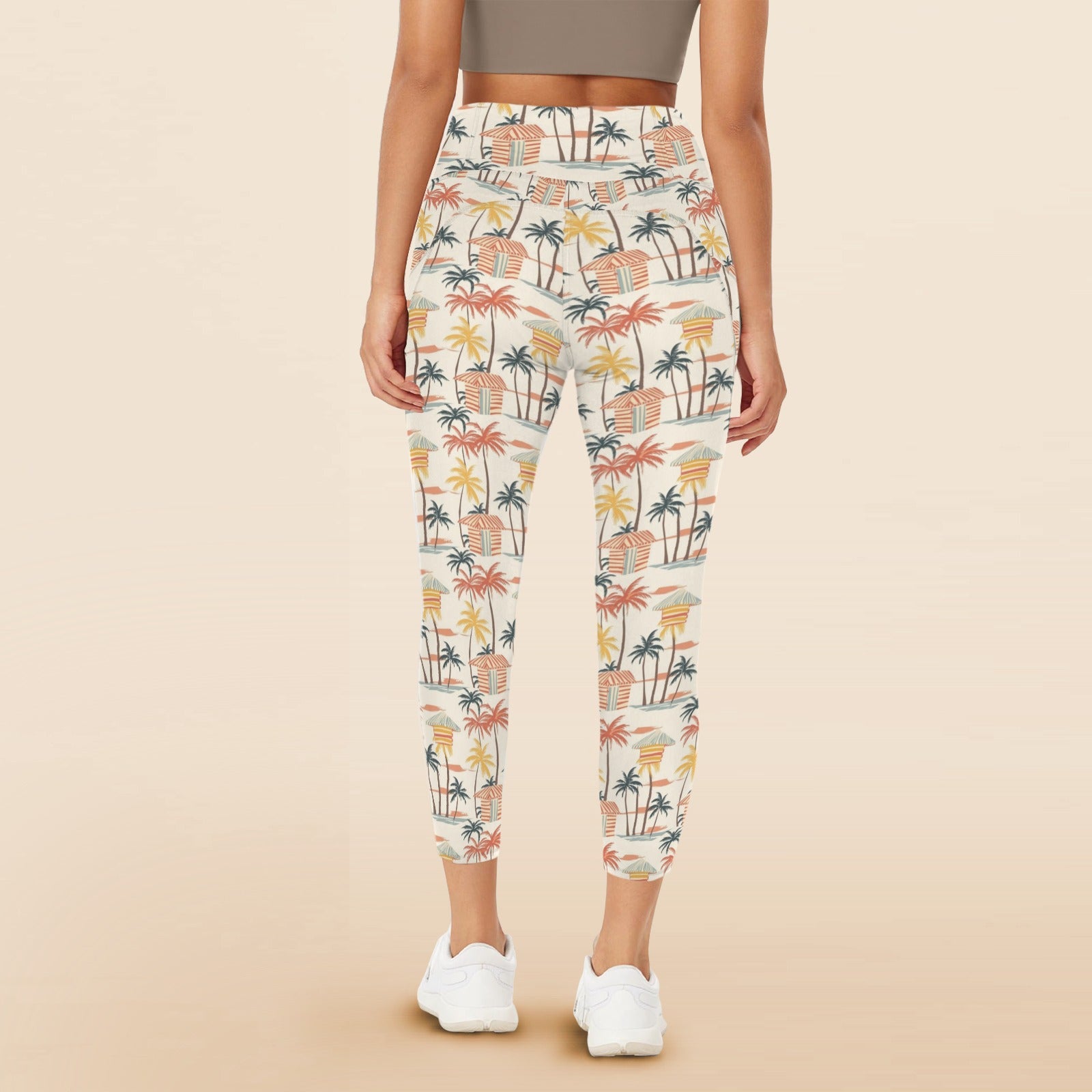 Beach Shack Women's High Waist Pockets Yoga Leggings Women's High Waist Pockets Yoga Leggings Printed Offshore Surf
