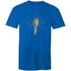 Retro Microphone - Mens T-Shirt Bright Royal Mens T-shirt Music Printed In Australia Retro