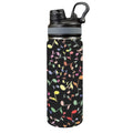 Quavers, Music Notes Insulated Water Bottle with Dual-Use Lid (18oz) One Size Insulated Water Bottle with Dual-Use Lid (18oz) Music Printed Offshore