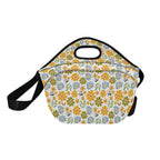 Retro Boho Flower Neoprene Lunch Bag/Large (Model 1669) Neoprene Lunch Bag Plants Printed Offshore Retro