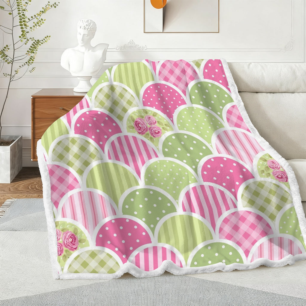 Floral Tabs - Double-Layer Fleece Blanket 51"x59"