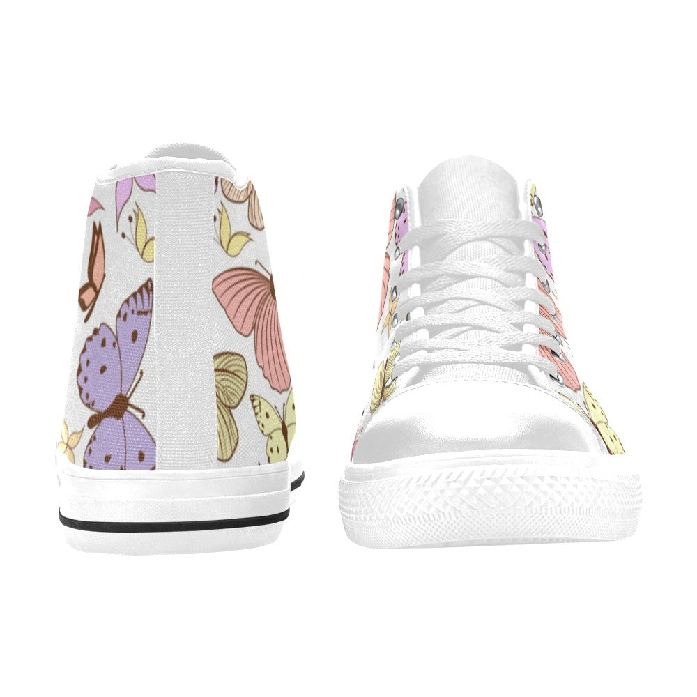 Cartoon Butterfly - Kids High Top Canvas Shoes